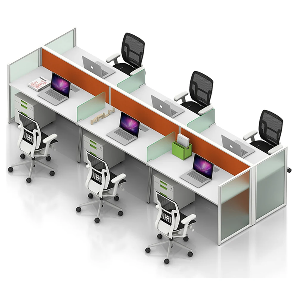 Factory wholesale ergonomic aluminum screen workstation desk office staff cubicle table