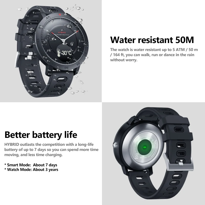  Komay 2019 Zeblaze Гибридный водонепроницаемый 0 49 дюймов OLED дисплей монитор сердечного ритма весь день отслеживания спортивные умные часы