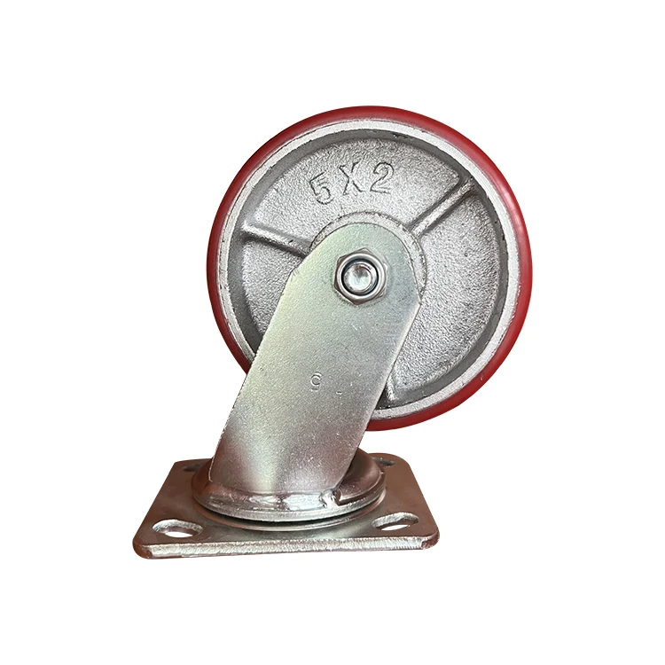 PVC Heavy Duty Rubber Castor Industrial Swivel Trolley 4 5 6 8 Inch Polyurethane Caster Wheel With Brake