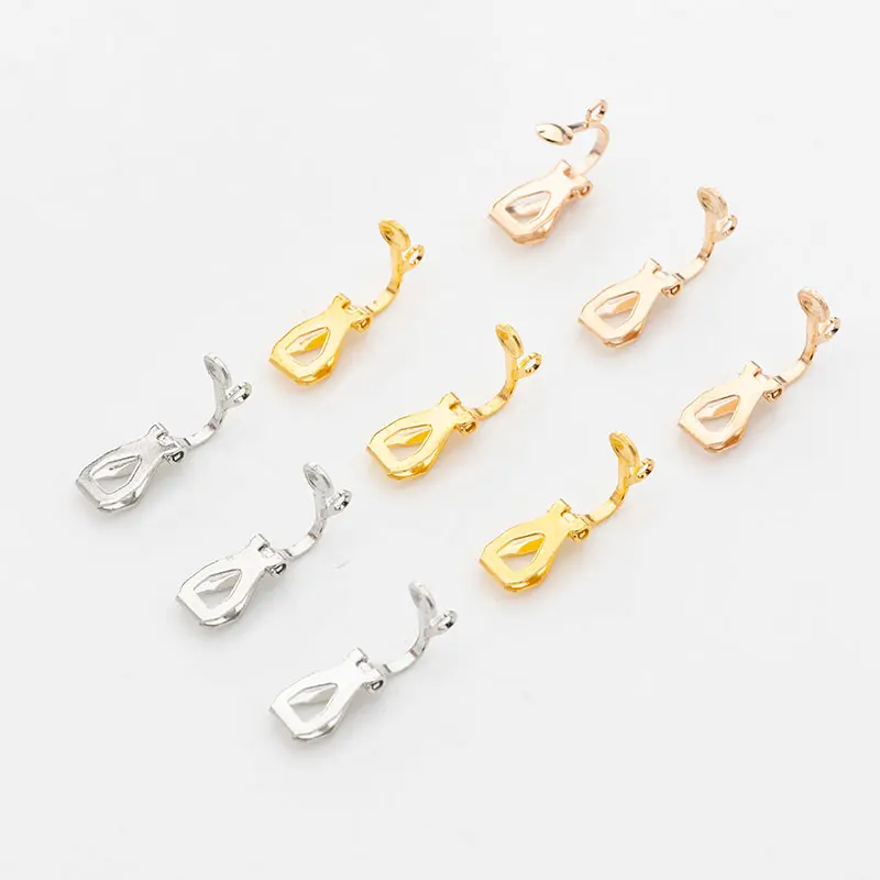 Wholesale delicate fashion open and close gold plated perforated copper earrings, white K, KC gold hollow triangle earrings