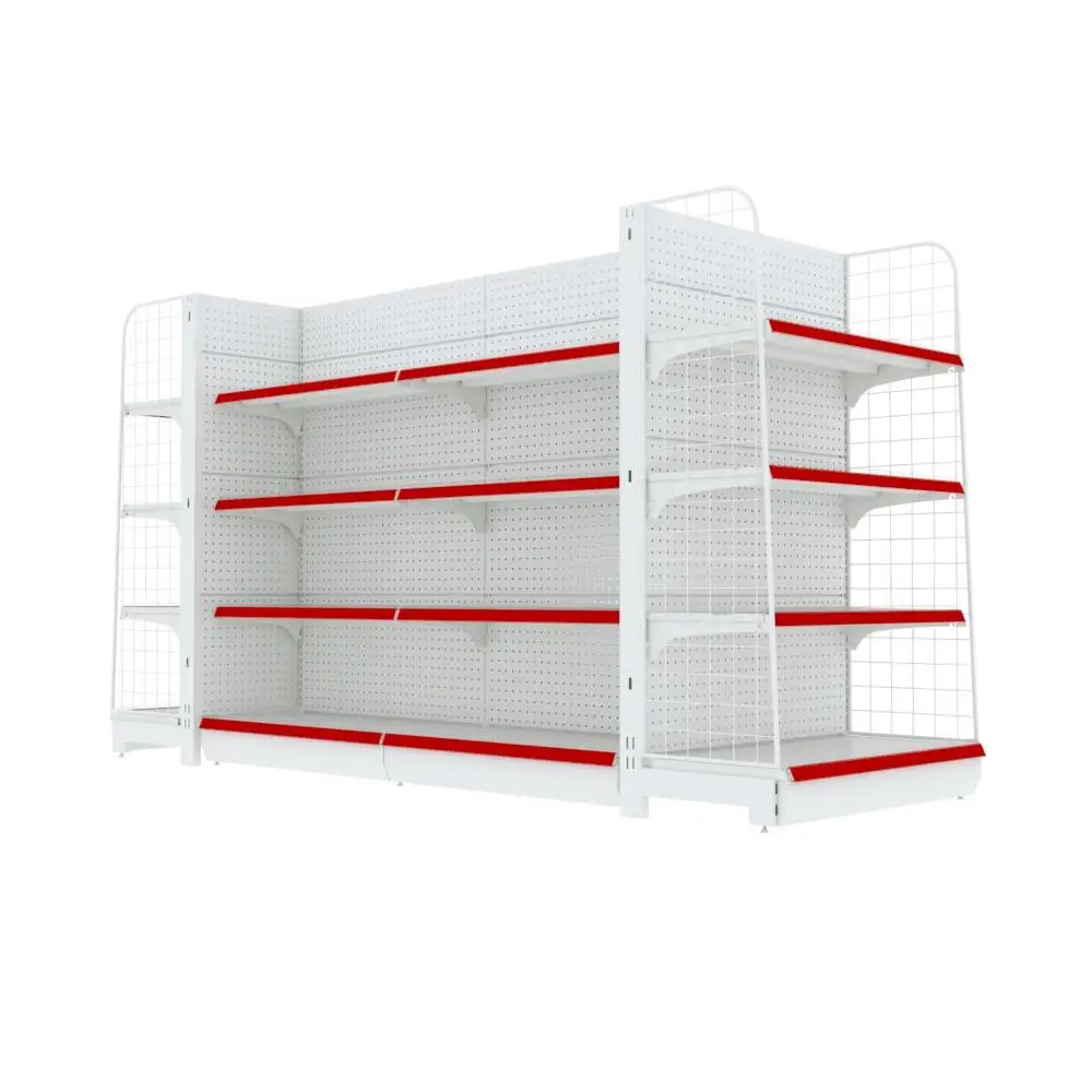 Manufacturer Retail Gondola Shelf Customized Double Sided White TEGO Type Supermarket Shelf For Market