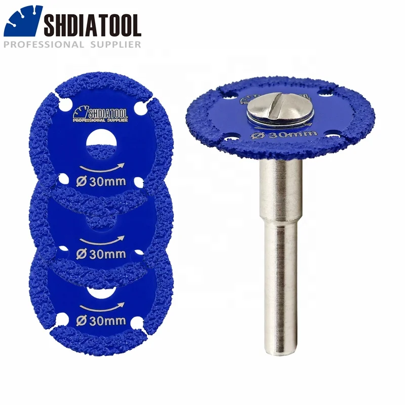 30/40/50mm Mini Iron Cutting Disc Brazed Mini Saw Blade for Cutting Iron with Round Shank Cut-Off Wheels for Mental