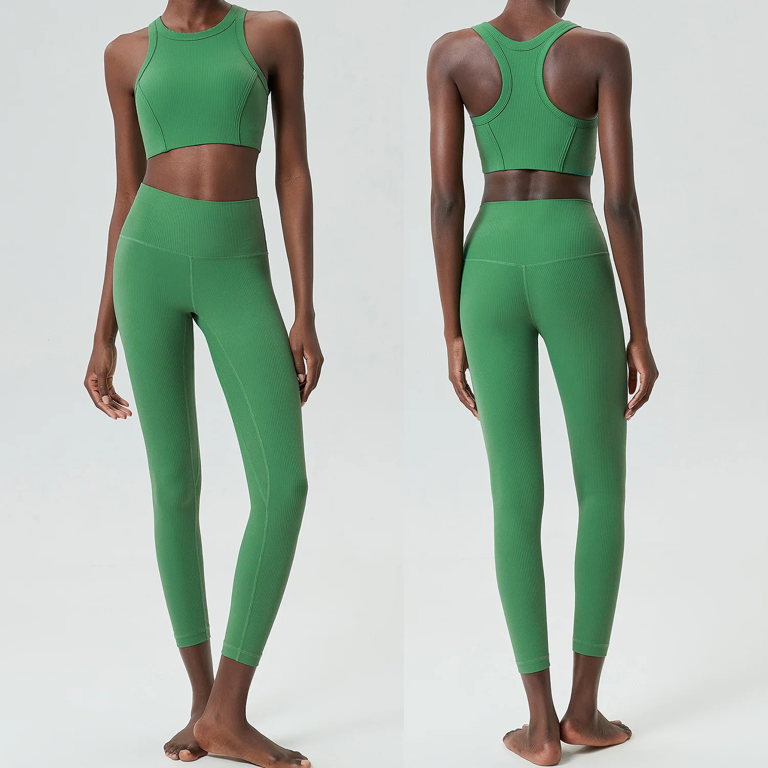 Custom Logo Ladies Gym Fitness Apparel Women Active Wear Yoga Pants Sports Bra Yoga Set