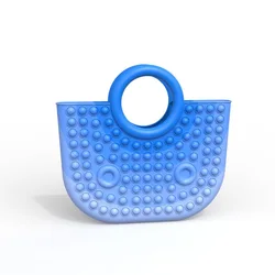 New Popular Tik tok Novelty Big Large silicone guitar pop bag push bubbles pop fidget toys shoulder bag with strap for children