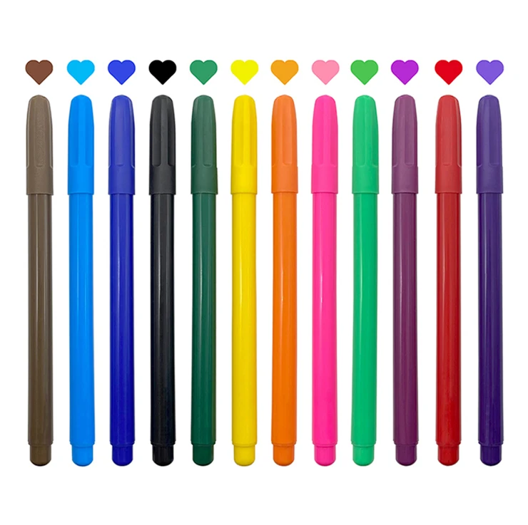 Manufacturing oem non toxic 12 colors 3 mm bullet tip watercolor markers pantone marker pens with custom colors