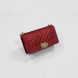 2021 Fashion luxury rainbow purse chain lady colorful bags candy jelly hand bags handbags clear women purses handbag jelly bag