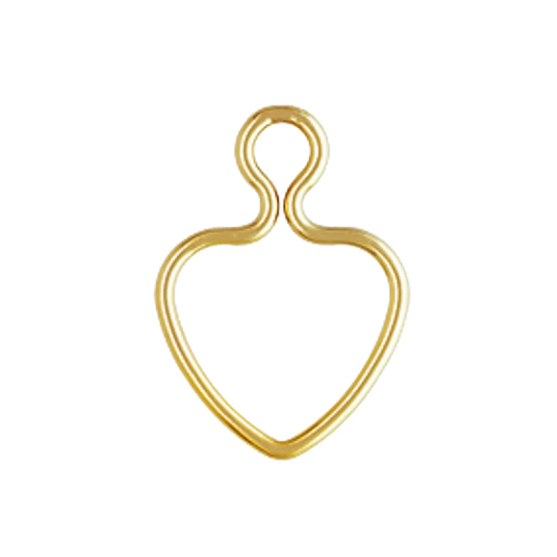 Beadsnice Gold Filled Wire Heart w/Ring Left/Right Heart Charm sold by PC