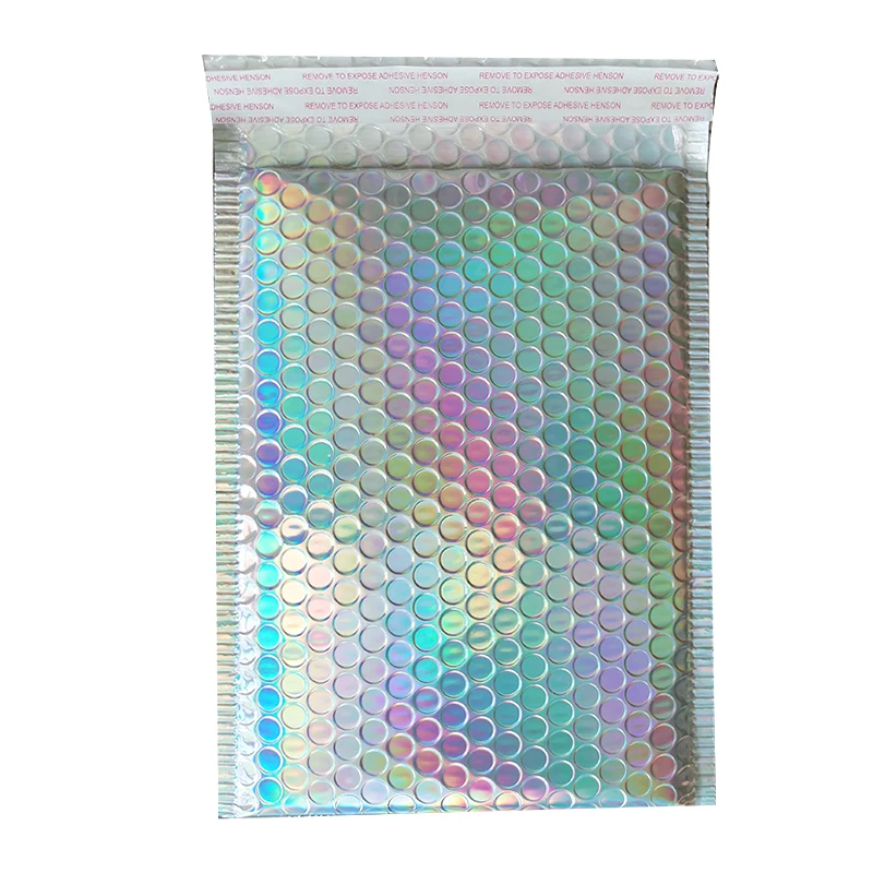 Customizable Metallic Silver Bubble Mailer Envelope Thermal Poly Packing Bag for Express Shipping with Custom Logo