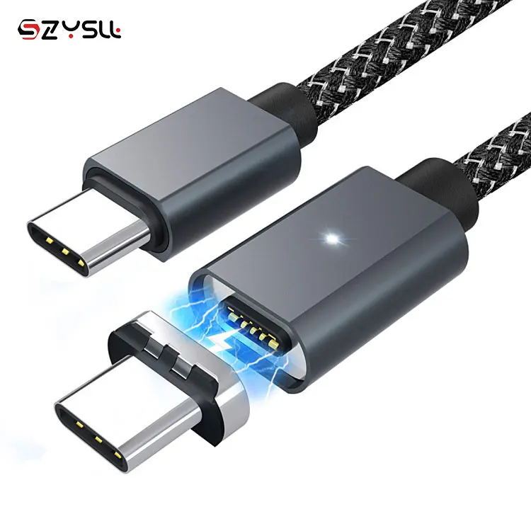 E-amrk LED QC 3,0 PD Быстрая Зарядка Тип 100 Вт Магнитный USB C к USB C кабелю