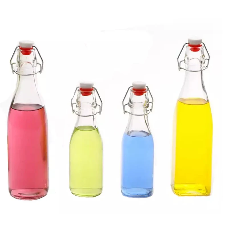 500ml 750ml 1L Clear Swing Top Stopper Glass Beer Bottle for Juice Kombucha Wholesale Free Sample