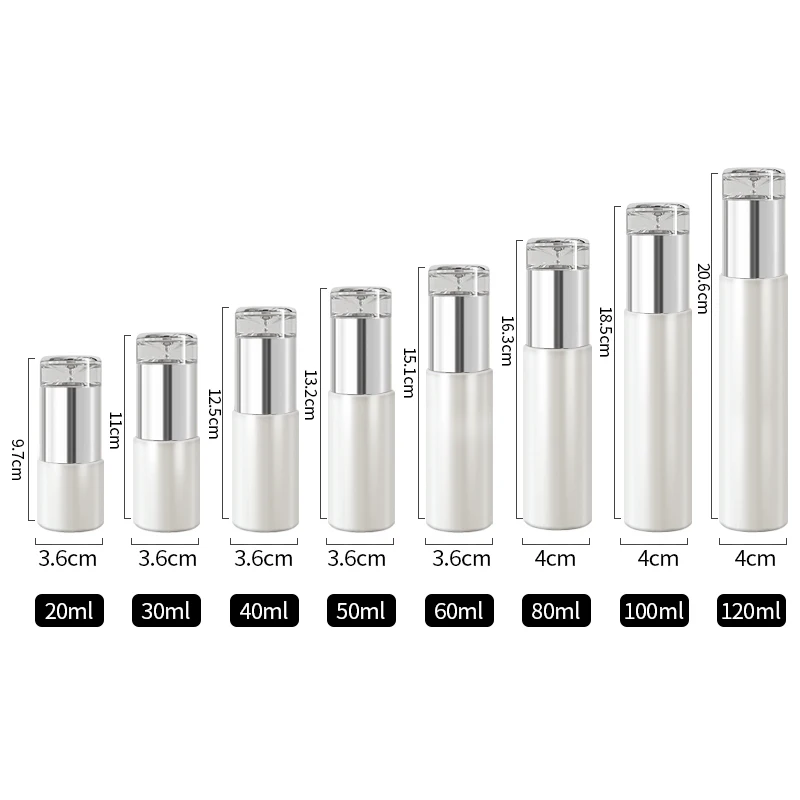 Glass pump bottle 30 ml 50 ml 60 ml 80 ml matte white wood grain plastic cap glass toner pump bottle