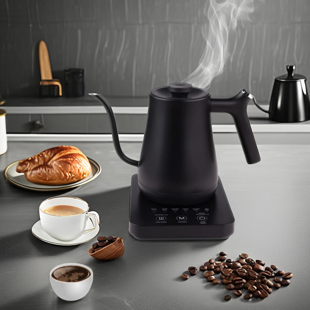 Quality Guaranteed Customized Electric Goose Neck Stainless Steel Kettle Temperature Control