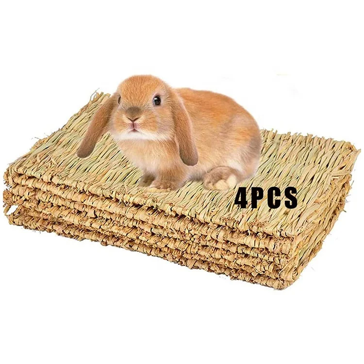 Grass Chew Toys Woven Bed Mat for Guinea Pig Chinchilla Squirrel Hamster Cat Dog and Small Animal