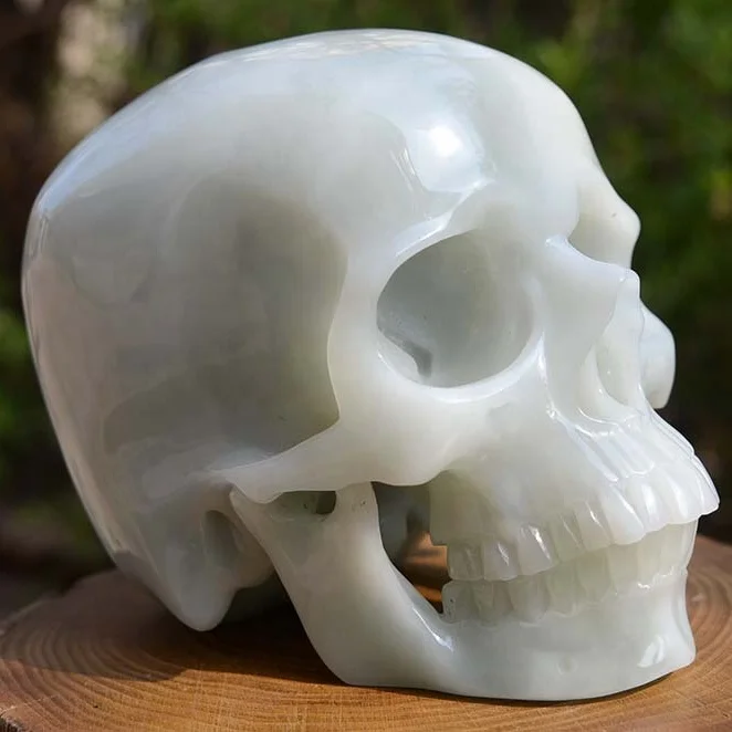 EUDEMON New products High Quality Natural crystals Skulls Carved Mexico agate with Amethyst Skulls for fengshui