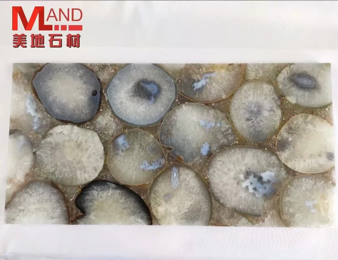 Factory direct sales natural gemstone agate furniture dining table island luxury  stone custom luminous table