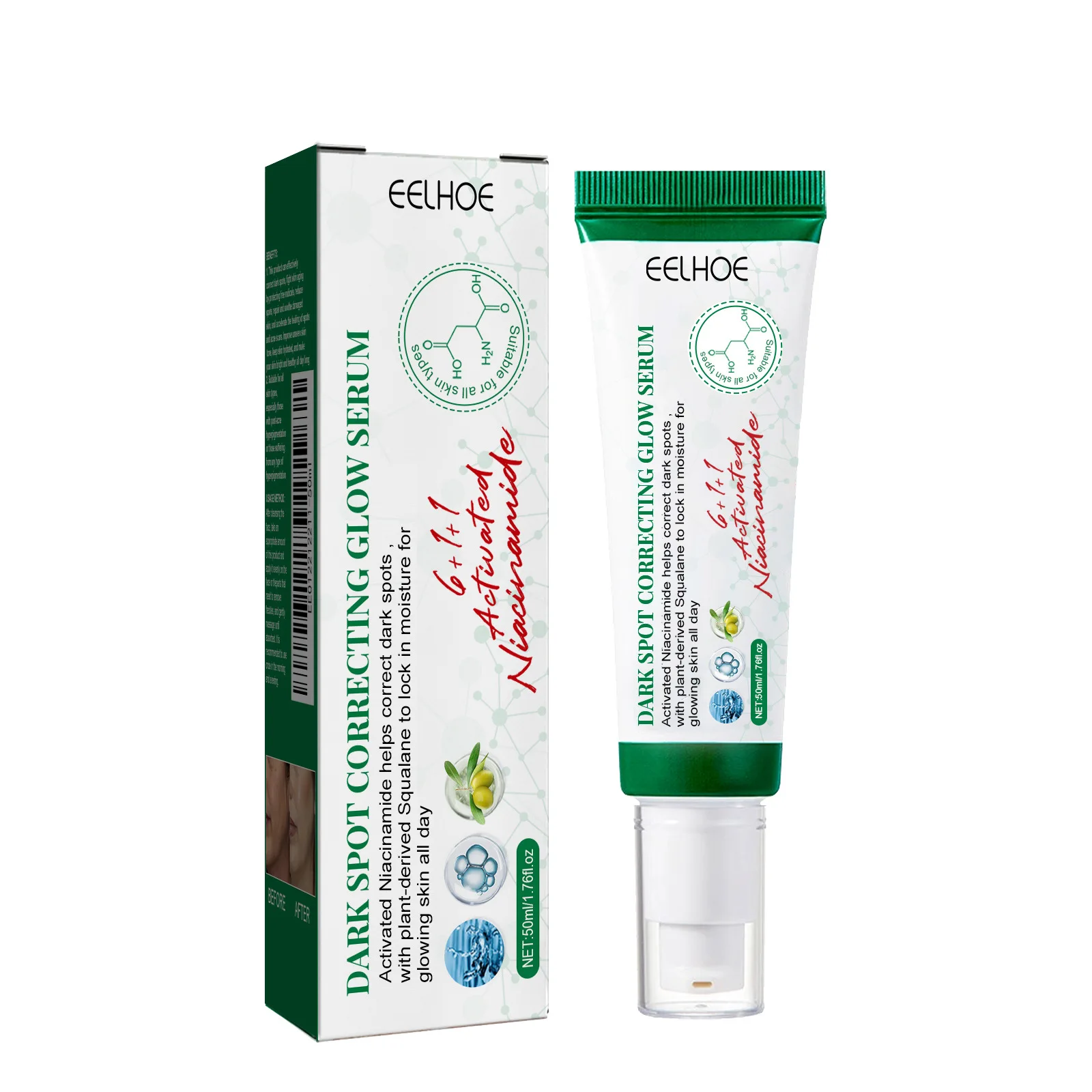 EELHOE Fade Spots Brightening Facial Serum Skin Care Dark Color Freckles Melanin 50ml