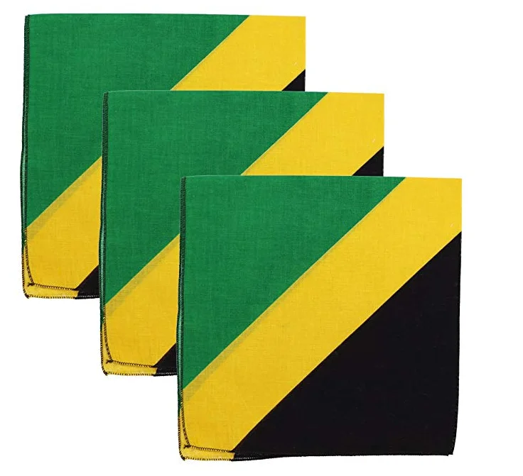 Jamaica Flag bandanas Caribbean Biker Premium Bandana 22x22 Doo Rag