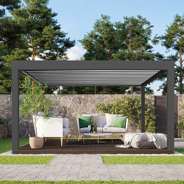 Immer OEM price Best seller bright outdoor aluminum pergola louvre aluminum roof pergola