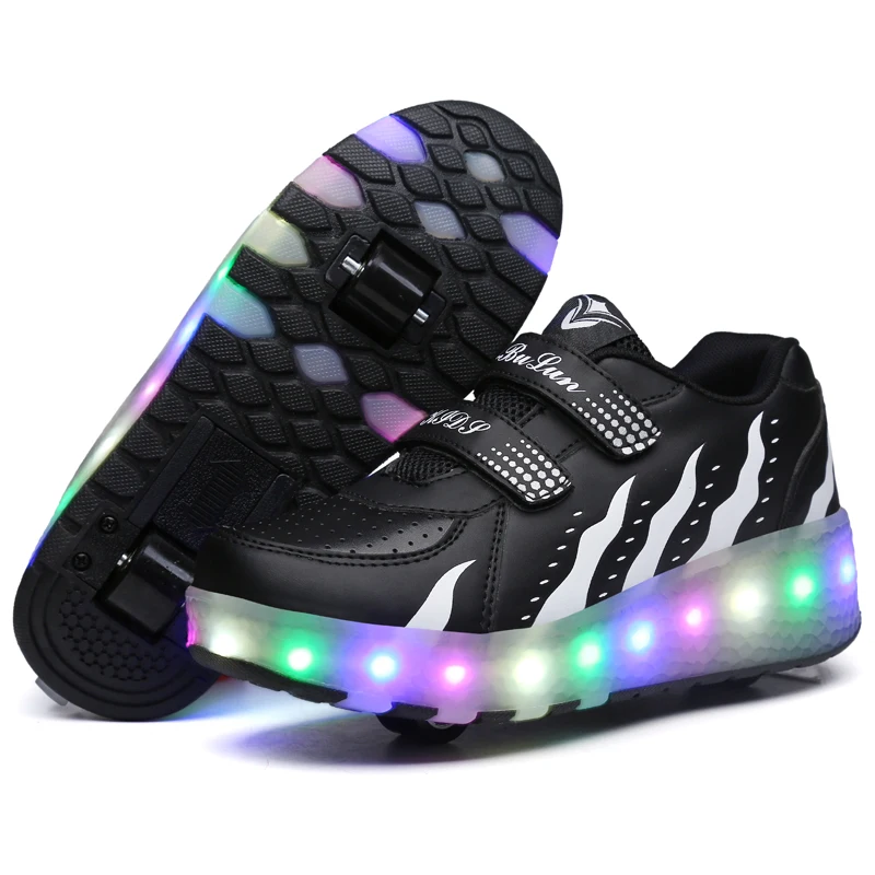 Usb Charge Light Wheel Roller Skate Shoes Toddler Fitness Exercise Drop Shipping