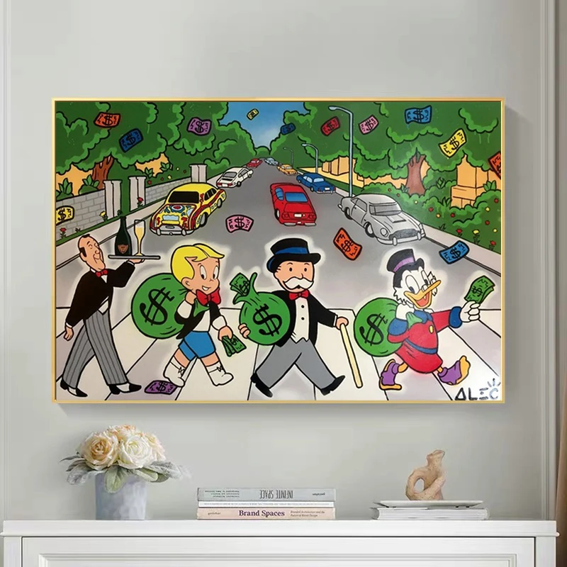 Alec Monopoly Street Art Posters and Prints Canvas Paintings Wall Art Pictures for Living Room Decor No Frame