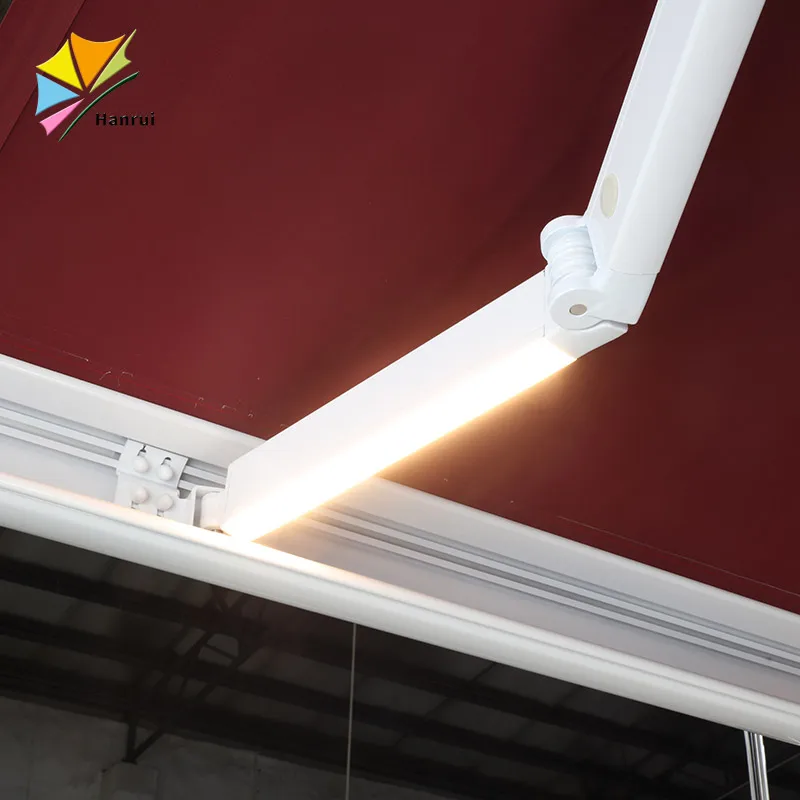 Ветроустойчивый складной навес, электрический пульт дистанционного управления, наружные оттенки, алюминиевый полный Кассетный Тент со светодиодом