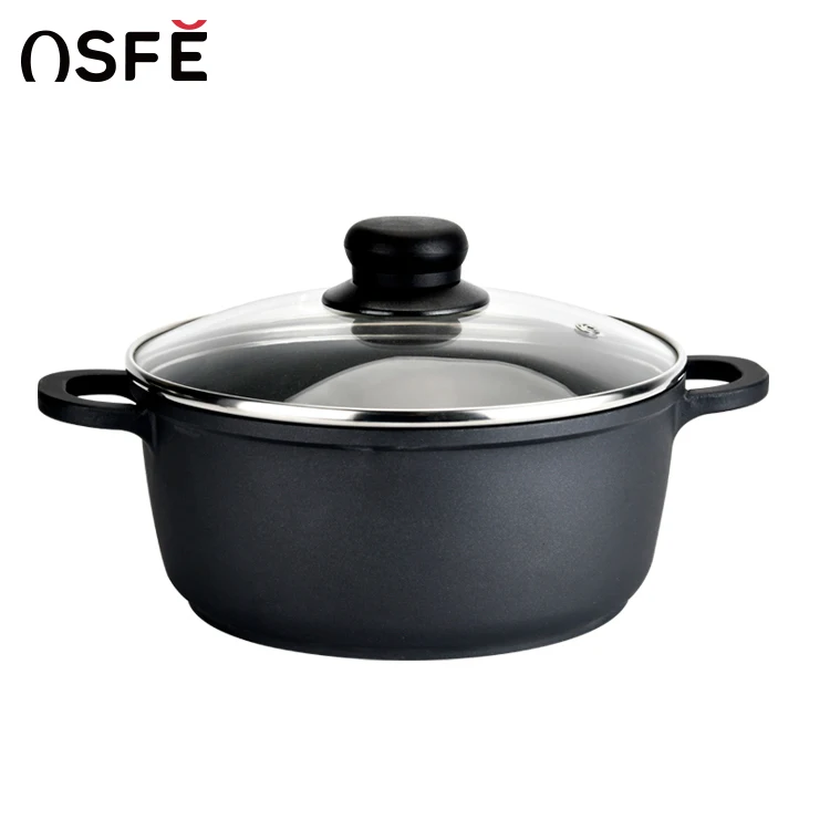 Hot Sell Classical Big Size Aluminium Cast  Kitchen Marble Non Stick Pots Cookware Sets