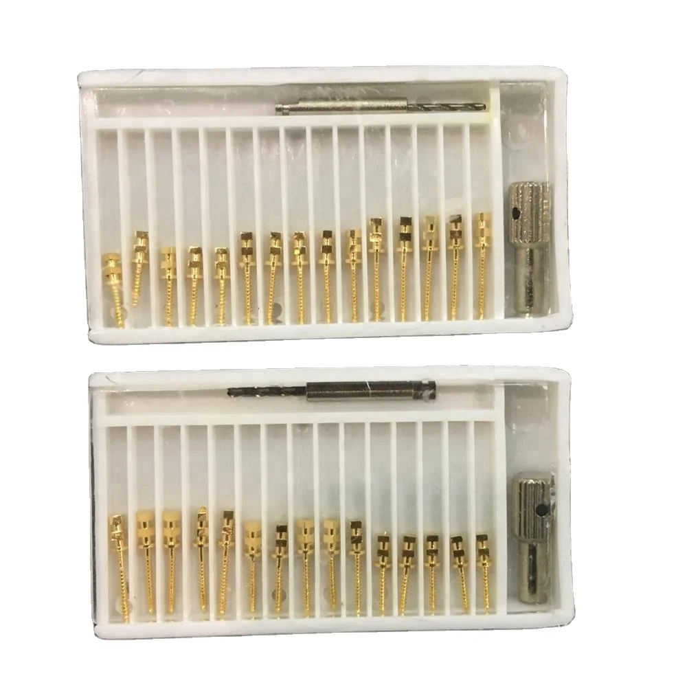 Dental Golden Plated Screw Post with Drills 15PCS PER BOX