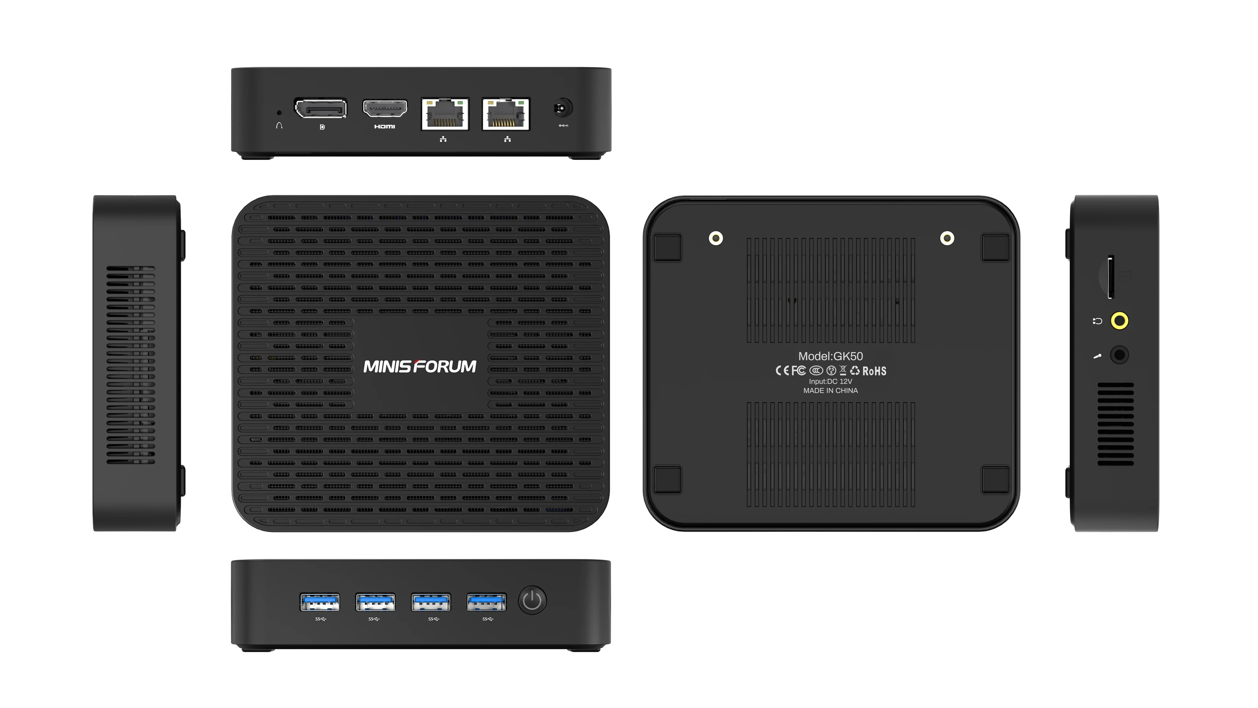 MINISFORUM GK50 Mini Computer PC Intel Pentium N5030 4 Cores Win11 WIFI Small Box PC LPDDR4 8G 256GB SSD