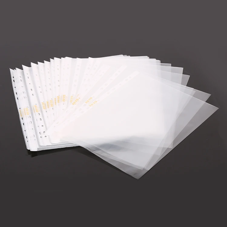 
100x A4 Clear Plastic Punched Pockets Filing Folders Wallets Sleeves Home, Office and School Document Files 