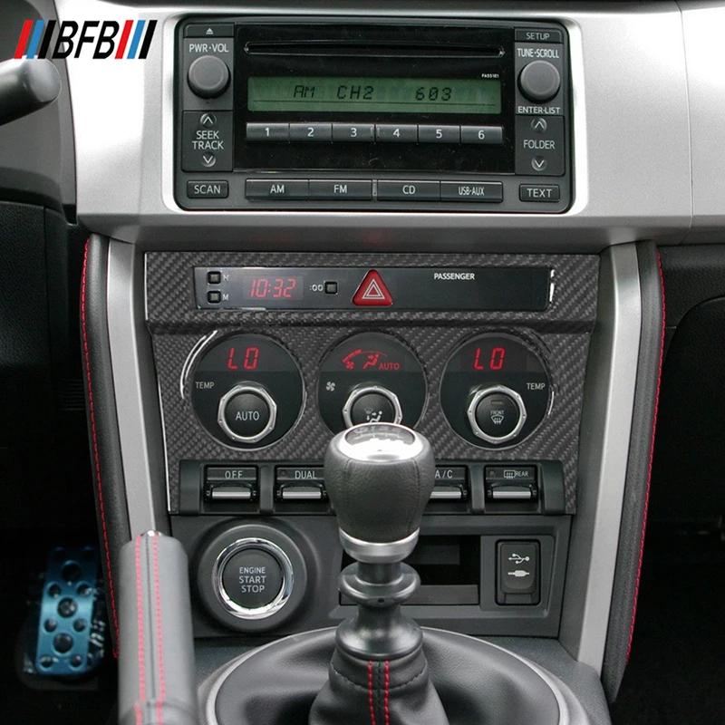 BFB Dry Carbon Fiber Center Control Panel Trim Cover Interior Trim For Subaru BRZ Toyota 86 2012-2020