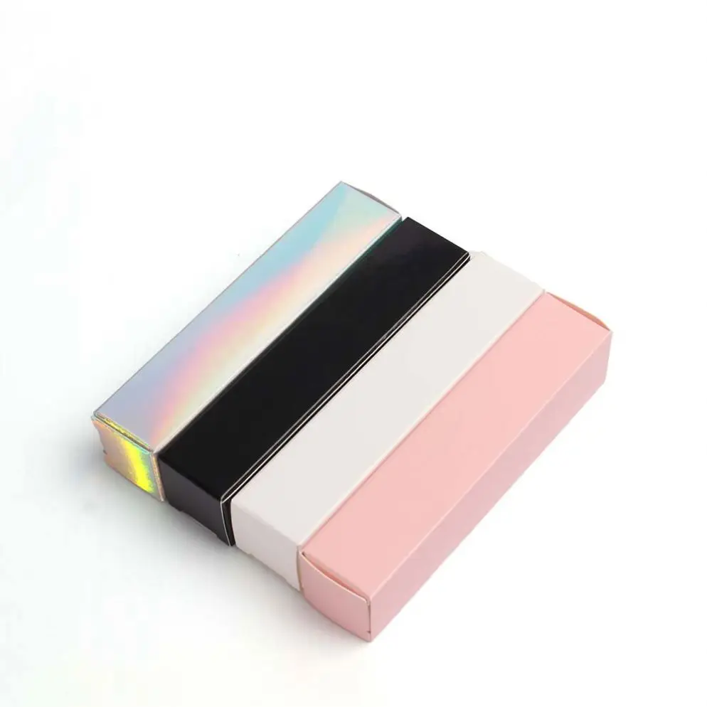Black white light film lip gloss tube box Lip glaze Lip glaze empty carton 25*25*117mm 8ml with big brush big wand & box