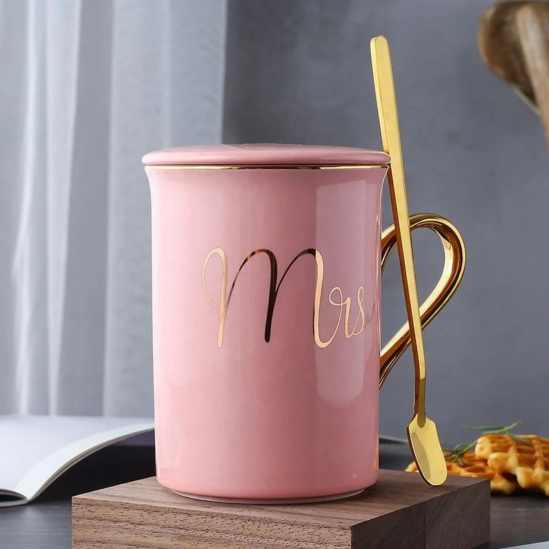 
Xmas Mr And Mrs Coffee Mugs With Lid Ceramic Mug Wholesale Bone China Mug 