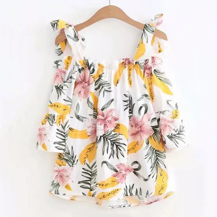 
Summer Wear Sexy Women Silk Sleeveless Print Florals Blouse 