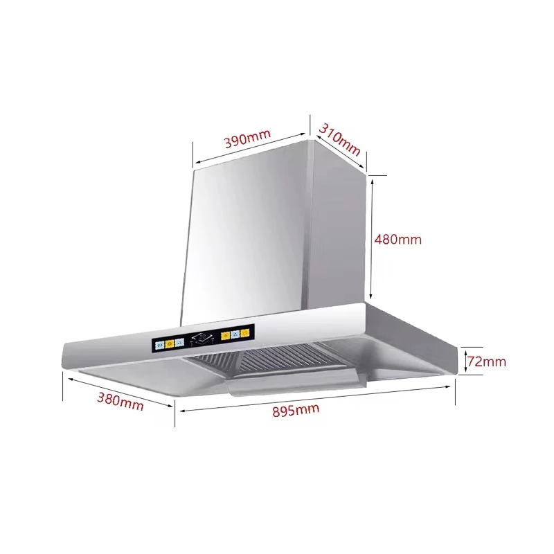 Stainless Steel Big Suction Best Selling 900mm T-shaped Kitchen Chimney Kitchen Hood Range Hood Cooker Hood