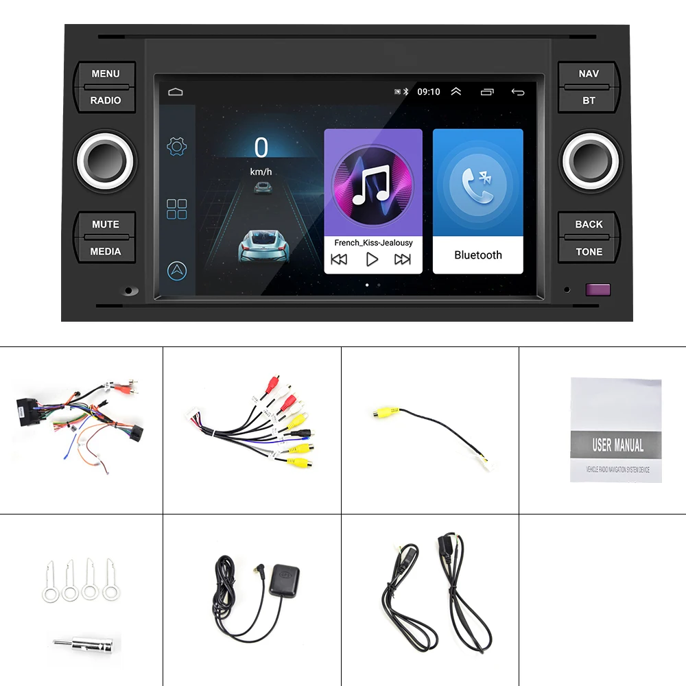 2 Din 7 inch Android 8.1 Autoradio Car Radio Video GPS Wifi BT Receiver For Ford/Connect/Fiesta/Transit/Focus (No Canbus)