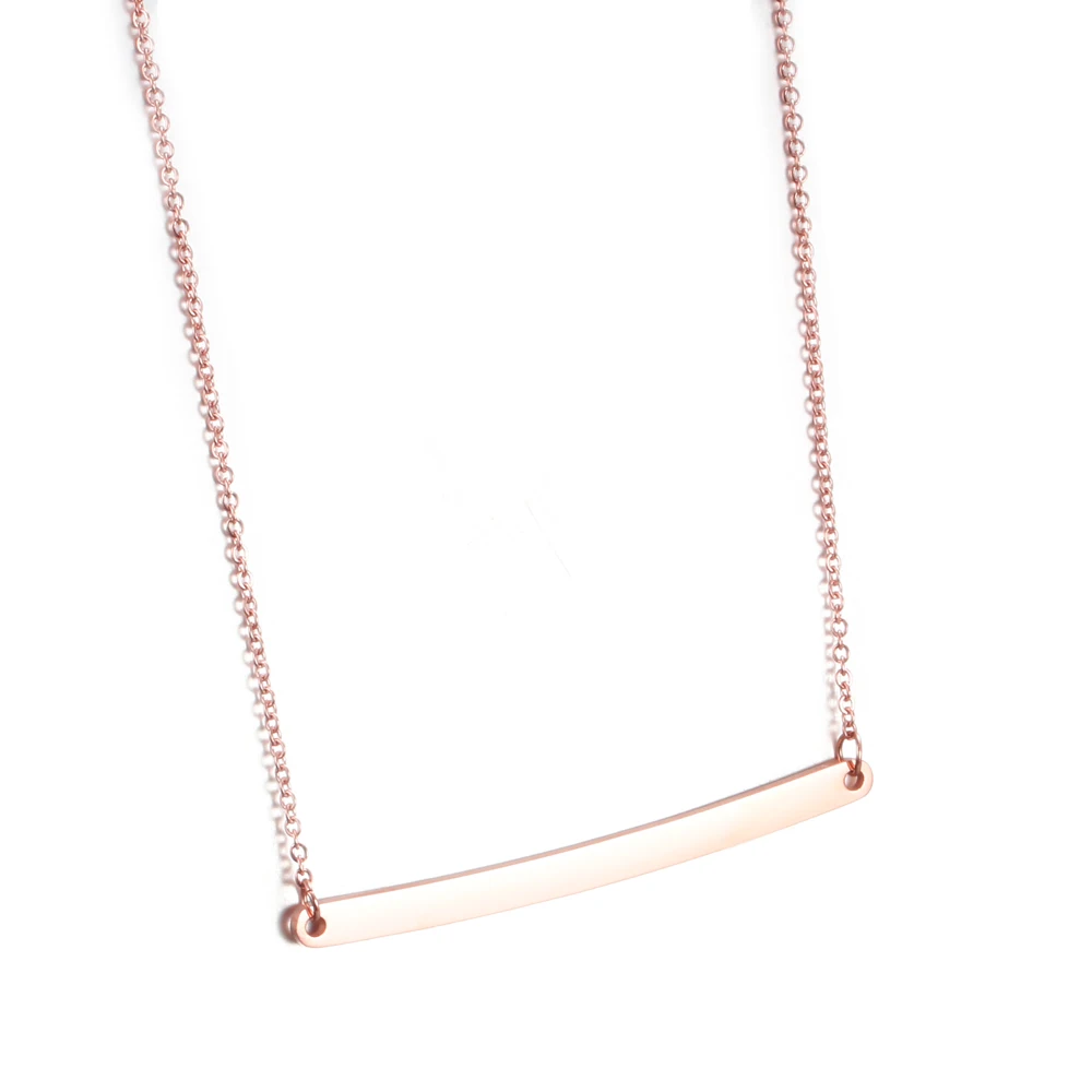 Titanium steel rose gold  Word necklace niche design simple temperament female