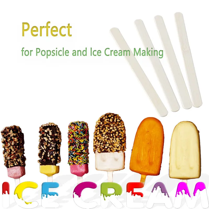 Ice Cream Sticks Natural Wood Popsicle Craft Sticks 4.5 inch Length