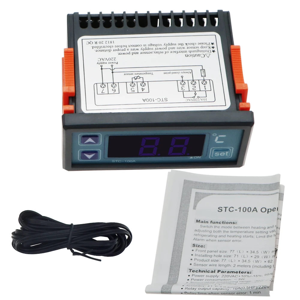 Thermostat Incubator Electronic Digital Display Temperature Sensor STC-1000 Temperature Controller