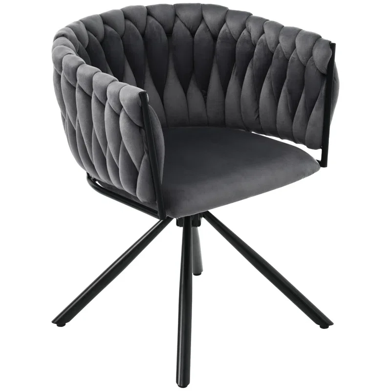 High-end Indoor Furniture 360 Degree Swivel Chair Leisure Armchair With Velvet Fabric Cushion Seat