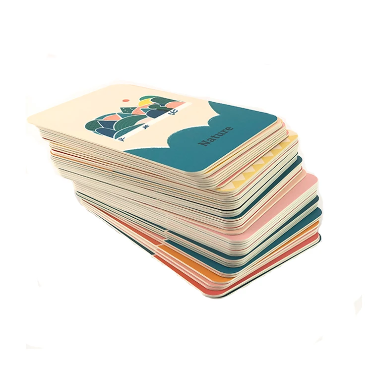 Custom High Quality Double Sided Printing Card Game Daily Routine Square Rectangle Game Card Flash Cards For Kids