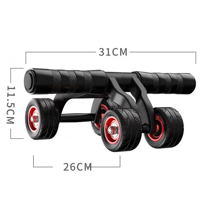 Body Building Core Training Abdominal 4 Wheels Roller Ab Workouts Machine