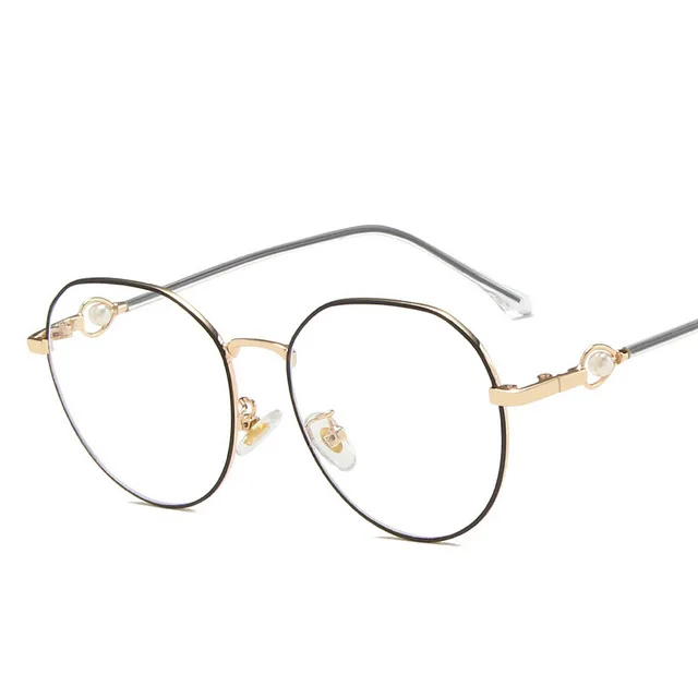 
2021 Personality Metal Thin Frame Round Anti Blue Light Glasses Retro Flat Lens Radiation Protection Computer Glasses 