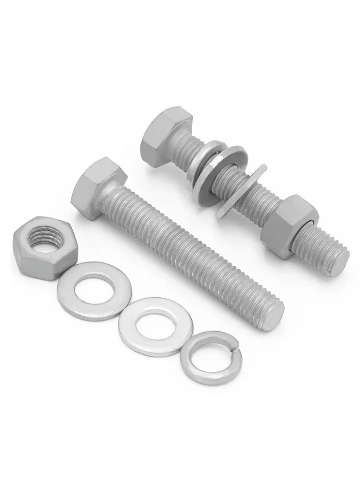 ANSI/ASME B18.2.1 1/2 3/8 5/8 M8-M36 Hot Dip Galvanized Hex Bolt And Nut Carbon Steel Coarse Thread