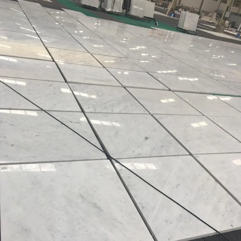 2021 hot sale 24x24 italian carrera white marble tiles on sale