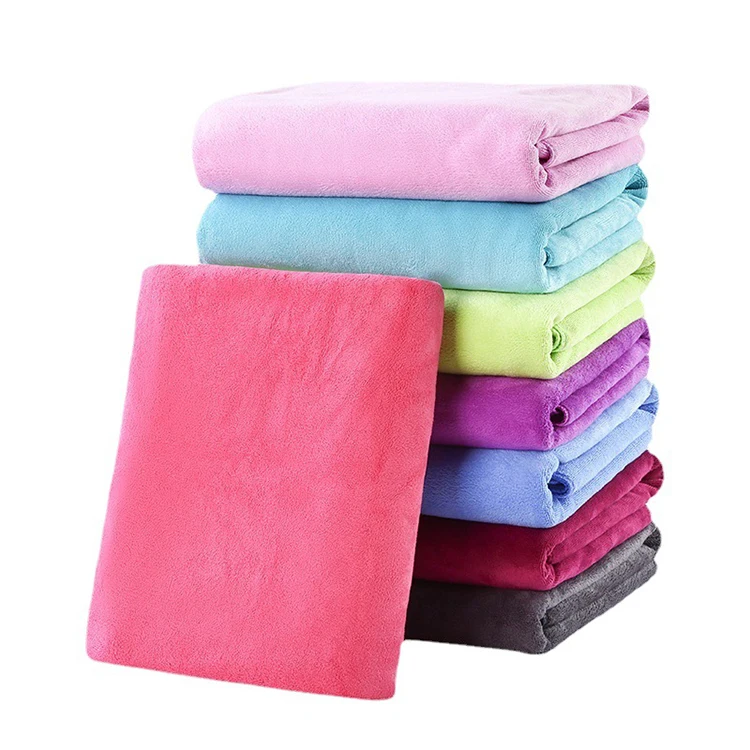 Solid color bathroom product microfiber soft superabsorbent bath towel hotel