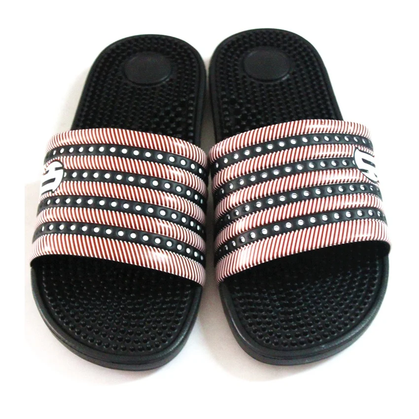 Wholesale Factory Price Women Massage Slippers Custom Logo Slides Slippers Rubber Outsole Pvc Custom Slipper