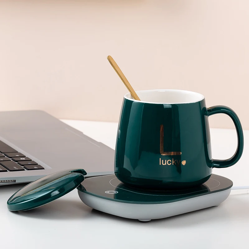 
Christmas gift Ceramic coffee mug mug automatically heated 55 degrees thermostat cup 