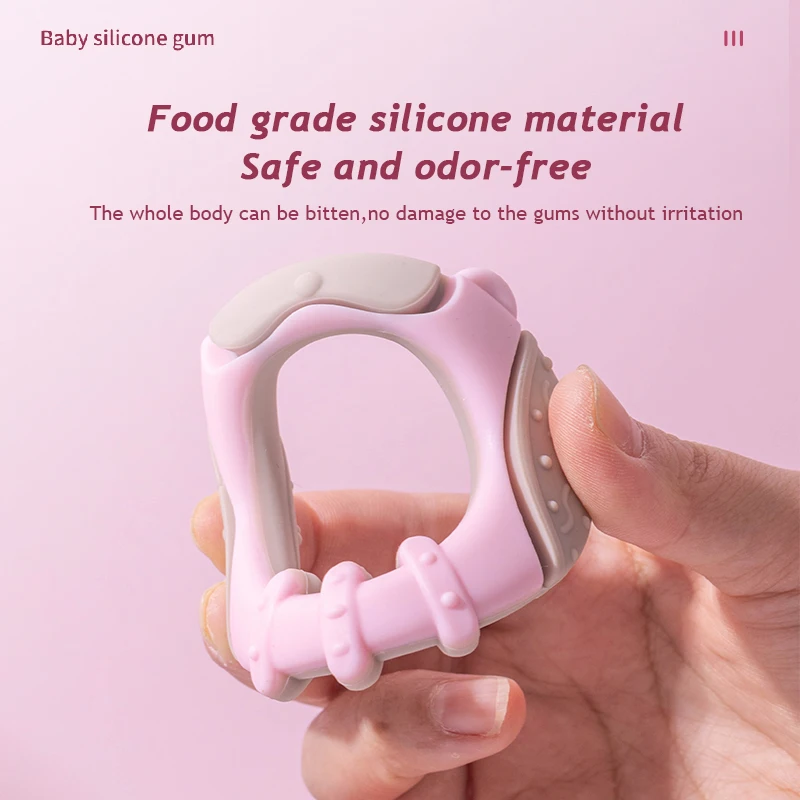Baby Teething Toy Silicone Teething Mitten for Babies Over 3 Months Anti Dropping Wrist Hand for Sucking Needs, BPA Free