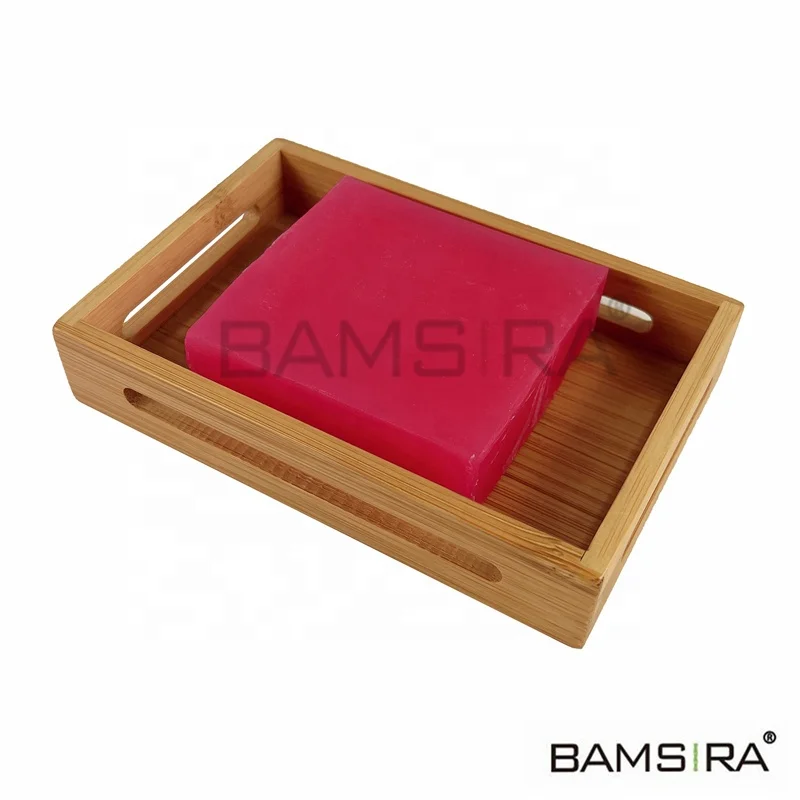 Bamboo Bath Soap Dish Draining Soap Holder for Shower Soap Savers for Bathroom