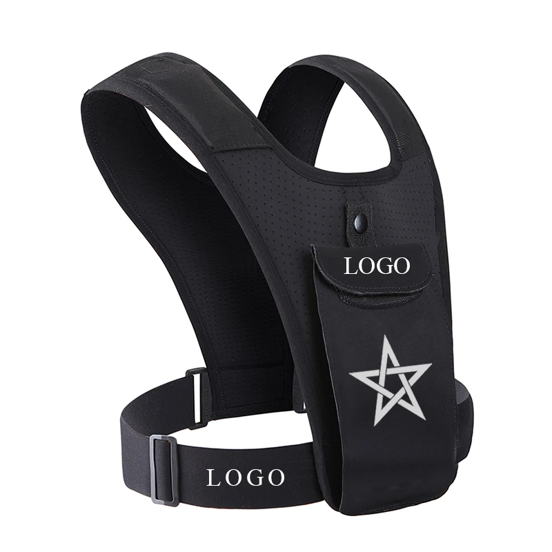 Custom logo mobile zip pocket running vest phone holder unisex reflective running vest phone holder